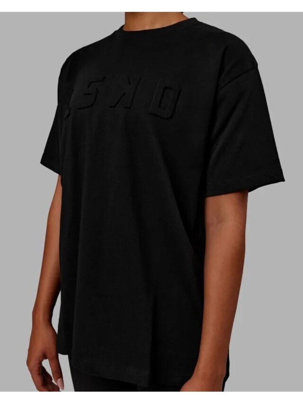 Lskd T Shirt Large Black 3d Letters Womens Oversized Heavyweight Loose Kid